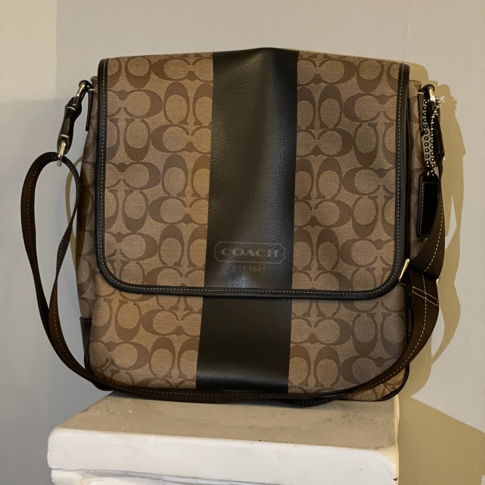 Brown Coach canvas messenger!